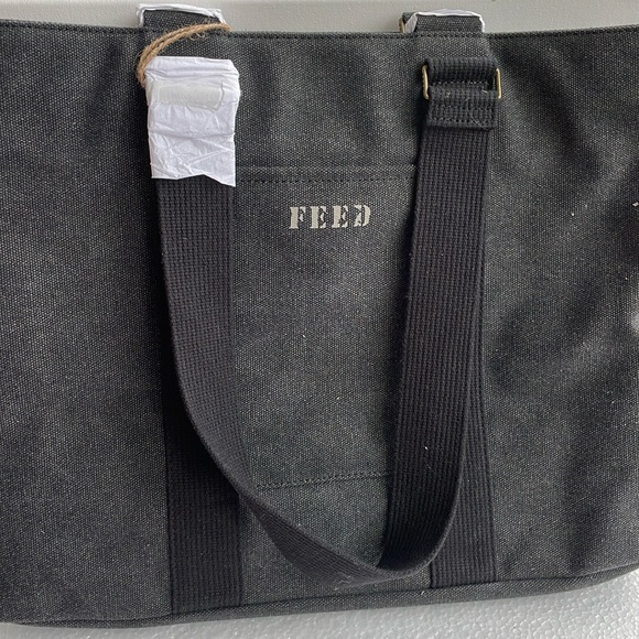 FEED Charcoal Canvas Tote Bag - Picture 1 of 9
